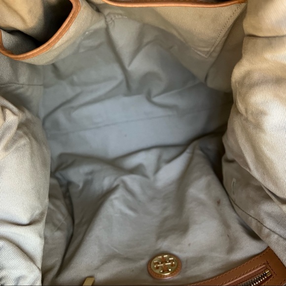 Tory Burch Perforated Logo Black Nylon Drawstring Top handle Large Crossbody - Picture 12 of 14